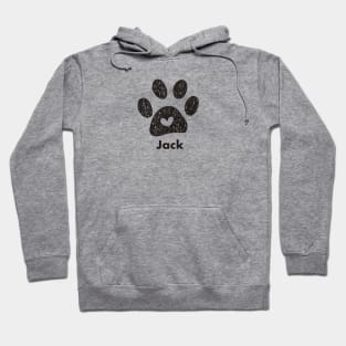 Jack name made of hand drawn paw prints Hoodie